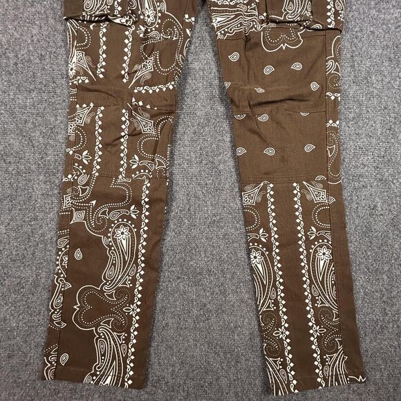 NOVA MEN Cargo Pants Mens 30 Bandana Print Summer Games HD18-107 Streetwear - Picture 3 of 12